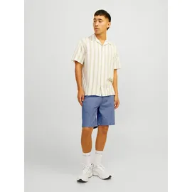 JACK & JONES Herren, Chino SHORT JPSTACE SUMMER LINEN BLEND Relaxed fit 12248627 Faded blau Melange L