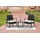 Happy Home 3tlg. Casual-Set Balkonset Sitzgruppe schwarzes Rattan mit Sitzkissen in beige