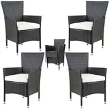 CASARIA Polyrattan Gartenstuhl 4er-Set Braun/Creme Stapelbar