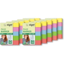Sigel HN625/10 Haftmarker mini aus Papier, 10 Stück á 200 Streifen im Format 12 x 50 mm