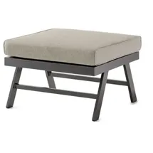 Sieger Auckland Hocker-Tisch Alu eisengrau- Polster Natur 72x72x47cm