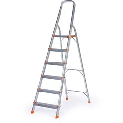 Einseitige Aluminium-Stufen, 1x6 Stufen, Höhe 1,27 m