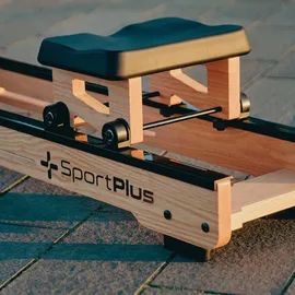 Sportplus Wasserrudergerät aus Natur-Massivholz, Rudermaschine Rudergerät Wasser, Holz mit Trainingscompute...