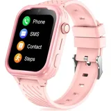 4G-Smartwatch für Kinder mit GPS und Telefone mit WLAN, Videoanruf, 2 Kameras, SOS, Schulmodus, Kinder-Smartwatch für Jungen (Rosa) - Rosa