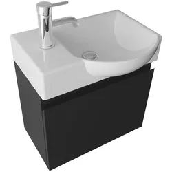 Alpenberger Waschtisch mit Unterschrank | Badmöbel Set mit Waschbecken | Badunterschrank Soft-Close Funktion Vormontiert | Gäste-WC Badezimmer Set