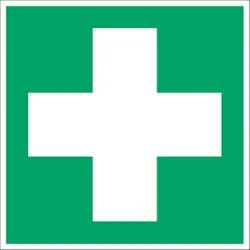 Aufkleber Erste Hilfe, ISO 7010, Folie, 100x100 mm