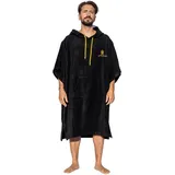 Poncho Surf | Schwarz | 100% Tencel |Mit Ärmeln Einheitsgröße