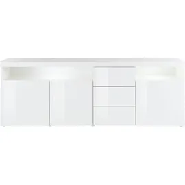 borchardt Möbel Sideboard 200 x 72 x 35 cm Weiß / Glänzend
