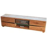 KAWOLA YOSHA Lowboard 200x52x45 cm Braun/Glas Holz