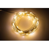 McShine LED Draht-Lichterkette McShine "Micro", 80 LEDs, warmweiß, Batteriebetrieb mit Mignon / AA