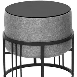 [en.casa] Hocker Tas 38 x 38 x 38 cm Hellgrau