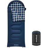 KingCamp Kinderschlafsack Cloud 300 Winter Decken Schlafsack XL Breit Baumwolle Deep Sky Blue, Zipper Links