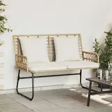 Gartenbank Braun Und Creme Poly-rattan