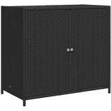 vidaXL Gartenschrank Schwarz 83x45x76 cm Poly Rattan