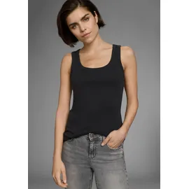 FLASHLIGHTS Tanktop FLASHLIGHTS, Damen, Gr. 40/42 (M), grau (grau, meliert, schwarz), Feinripp, Obermaterial: 100% Baumwolle.