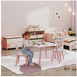 zonekiz Kindersitzgruppe mit Tiermotiv 60 x 44 x 60 cm Kiefer lackiert rosa