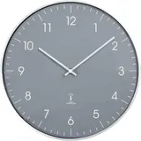 B & S Funkwanduhr Analog Uhr rund Ø 30 cm grau mit Aluminiumrahmen