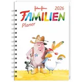 Heye Helme Heine: Familienplaner-Buch A5 2026: Familienkalender mit 5 Spalten. Liebevoll illustrierter Buch-Kalender mit Einstecktasche und Schulferien. ... mit 160 Seiten. (Helme Heine Kalender Heye)