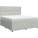 vidaXL Boxspringbett 180 x 200 cm Hellgrau