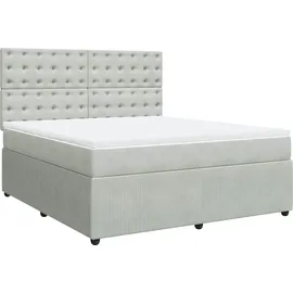 vidaXL Boxspringbett 180 x 200 cm Hellgrau