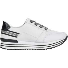 REMONTE Damen D1312 Sneaker, Weiss/Black / 80,43 EU Weit