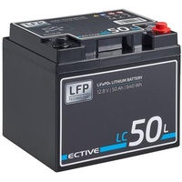 ECTIVE 12V LiFePO4 Lithium Versorgungsbatterie 50 Ah