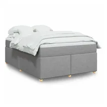 vidaXL Boxspringbett mit Matratze Hellgrau 140x200 cm Stoff
