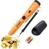 Ersandy - Tragbarer Metalldetektor, 360°-scan-metalldetektor, Wasserdichter Metall-pinpointer Mit Integrierter Led-anzeige/alarmleuchte/9-v-batterie, Für Die Suche Nach Goldmünzen, Schmuck