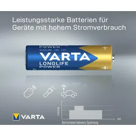 Varta Batterien AA, 10+10 (20 Stück), Longlife Power, Alkaline, 1,5V, ideal für Spielzeug, Funkmaus, Taschenlampen, Verpackung zu 90% recycelt, Made in Germany