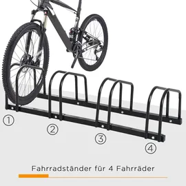 Homcom Fahrradständer Wetterfest Stahl Schwarz 110 x 33 x 27 cm