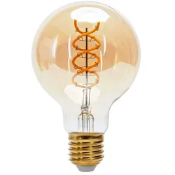 Aigostar 4w E27 LED Retro Vintage Nostalgie Spiralen Filament Leuchtmittel Bernstein G80|Ø80mm|Warmweiß|280 Lumen