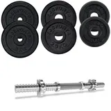 ScSPORTS® Kurzhantel Hantel Set 10/15/20/30 kg Kurzhantel Gusseisen Hantelscheiben schwarz