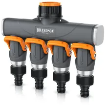 Brandson 4-Wege Schlauchverteiler 3/4 Zoll schwarz