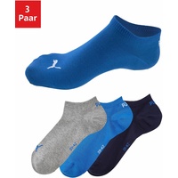 Puma Sneakersocken, 3er Pack schwarz/grau/blau 43-46