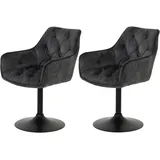 HELA Tische Apollo BIRTE Armlehnenstuhl,Sessel, Legierter Stahl, Anthrazit, 2er Set