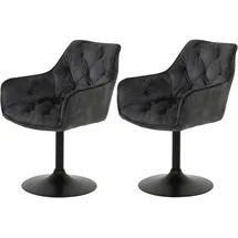 HELA Tische Apollo BIRTE Armlehnenstuhl,Sessel, Legierter Stahl, Anthrazit, 2er Set