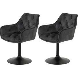 HELA Tische Apollo BIRTE Armlehnenstuhl,Sessel, Legierter Stahl, Anthrazit, 2er Set