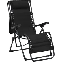 vidaXL Klappbarer Liegestuhl 200 x 65 x 90 cm Schwarz