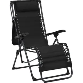 vidaXL Klappbarer Liegestuhl 200 x 65 x 90 cm Schwarz