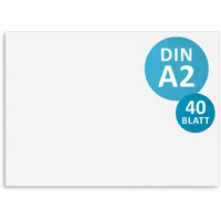 Blanko Schreibtischunterlage I DIN A2 I 40 Blatt I aus Papier zum Abreißen I Skizzenblock I zum Beschreiben und Bemalen I Zeichenblock I Papierunterlage I Bastelunterlage I FSC I XL-Malblock I dv194