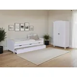Mid.you Einzelzimmer, Weiß, Holz, Kiefer, massiv, 4 Fächer, Schlafzimmer, Schlafzimmer Komplett