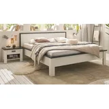 Schlafzimmer Set 3-teilig in weiß Pinie Landhaus mit Doppelbett 180 x 200 Stove