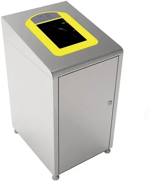 Mülltrennsystem Orgavente KOALA Recycling Station 60 L aus gebürstetem Edelstahl, verschließbar