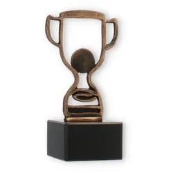 Pokal Konturfigur Pokal altgold auf schwarzem Marmorsockel 16,1cm