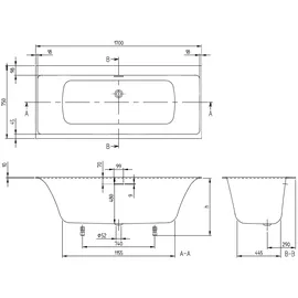 Villeroy & Boch Subway 3.0 Rechteck-Whirlwanne 75 x 170 cm (UHC170SBW2A2V01)