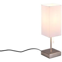 MeineWunschleuchte - Stoffschirm Weiß mit USB Ladestationen Höhe 35cm