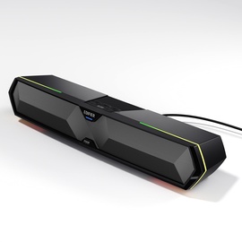 Edifier MG300 kompakte Gaming Soundbar mit RGB-Beleuchtung, integrierter Soundkarte und Mikrofon, Bluetooth 5.3, Schwarz