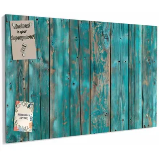 Primedeco Memoboard Metall Vintage Holz Bretter – beschreibbar & magnetisch, (Inklusive Stift, Magnete und Montagematerial, 1-tlg., 9 verschiedene Größen), Magnetisch und Beschreibbar 90 cm x 60 cm
