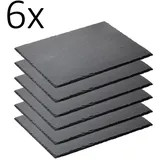 Gastro Spirit Servierplatte 6er Set Schieferplatte 40 x 30 x 0,5 cm, schwarz, Schiefer, (6-tlg) 30 cm x 40 cm