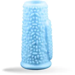 Lovelyness - Penishülle mit Vibration Blau Noppen 1 St